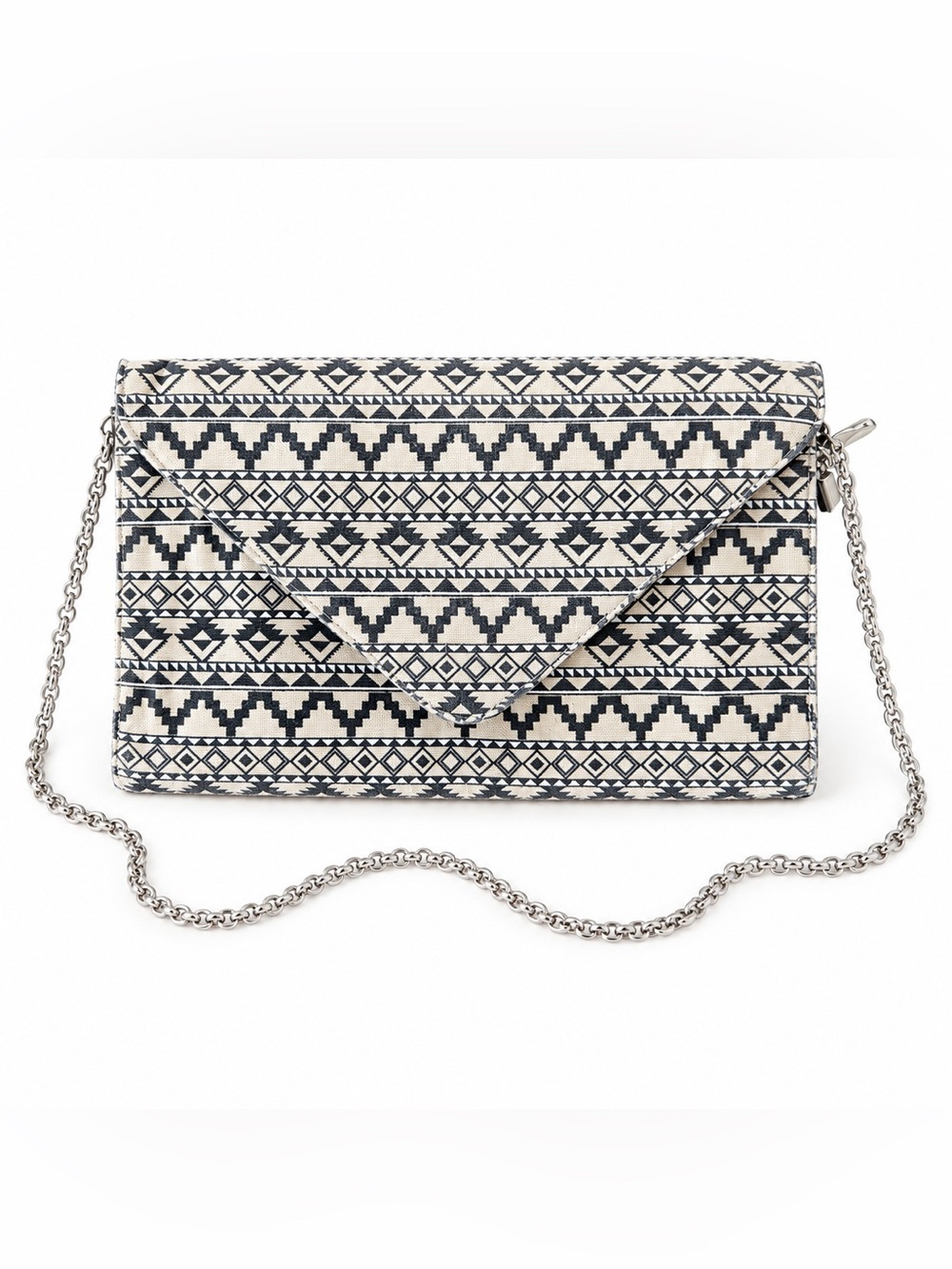 Black & white geometric western Aztec Envelope Clutch / Crossbody Bag / Purse